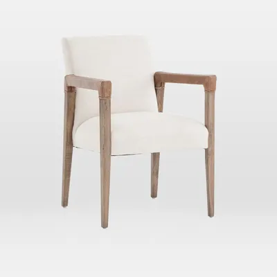 Wrapped-Arm Upholstered Dining Chair | West Elm
