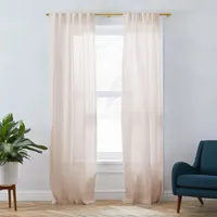 Sheer European Flax Linen Curtain  | West Elm