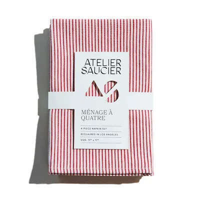 Atelier Saucier Candy Stripe Napkin Set | West Elm