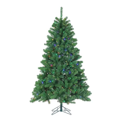 Montana Pine Faux Christmas Tree w/ LED Lights - 7' | West Elm