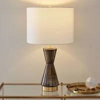Metalized Glass USB Table Lamp - Large | Modern Light Fixtures West Elm