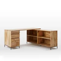Industrial Modular Desk w/ File Cabinet & Bookcase | West Elm