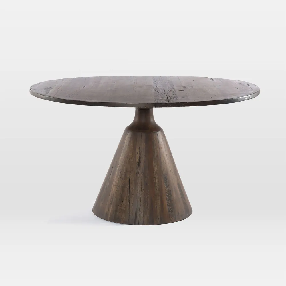 Reclaimed Wood Pedestal Dining Table (54") | West Elm