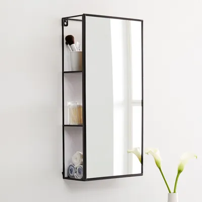 Cubiko Storage Mirror - 12.5"W x 24"H | West Elm
