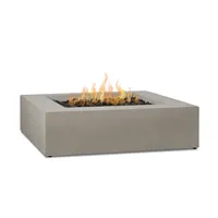 Concrete 42.5" Low Square Fire Table | West Elm
