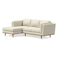 Zander Leather 2 Piece Chaise Sectional | Sofa With West Elm