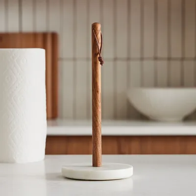 Preston Marble & Wood Paper Towel Holder | West Elm