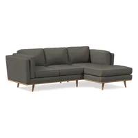 Zander Leather 2 Piece Chaise Sectional | Sofa With West Elm