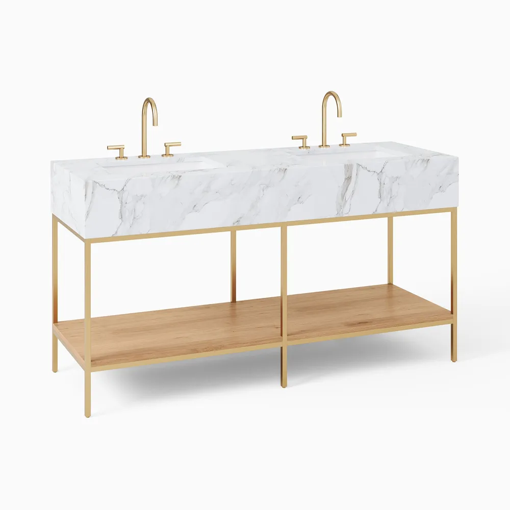Streamline Marble Double Bathroom Vanity (63") | West Elm