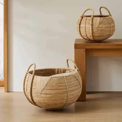 Maya Rattan Nesting Baskets - Set of 2 | West Elm