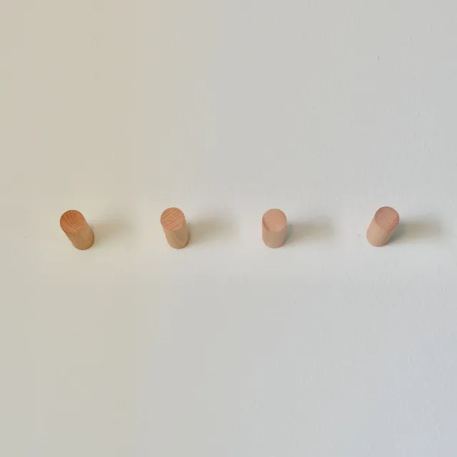 Modern Home by Bellver Wooden Round Wall Hooks - Set of 4