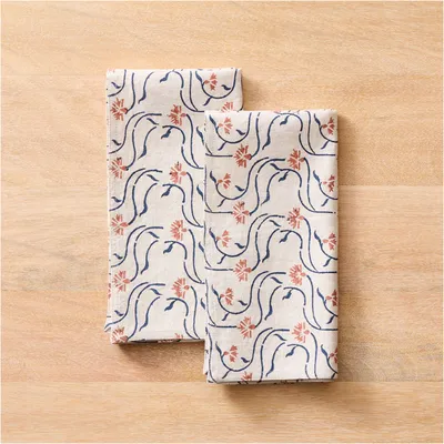 Soil to Studio Juhi Block-Printed Linen Napkins (Set of 2) | West Elm