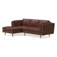 Zander Leather 2 Piece Chaise Sectional | Sofa With West Elm