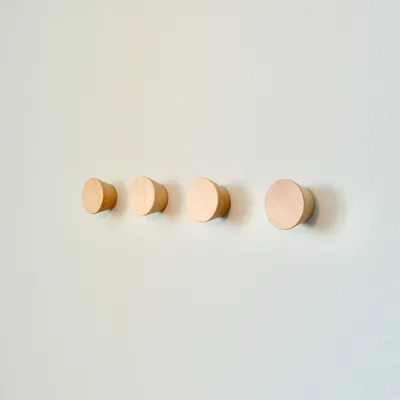 Modern Home by Bellver Wooden Round Wall Hooks - Set of 4 | West Elm