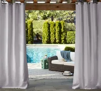 Sunbrella® Indoor/Outdoor Grommet Solid Cast Curtain | West Elm