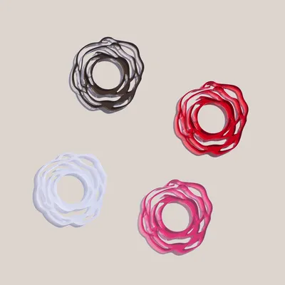Atelier Saucier Champs de Roses Napkin Rings (Set of 4) | West Elm