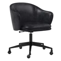 Wayne Leather Swivel Office Chair w/ Arms | West Elm