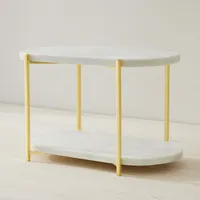 Madison Marble & Brass 2-Tier Stand | West Elm