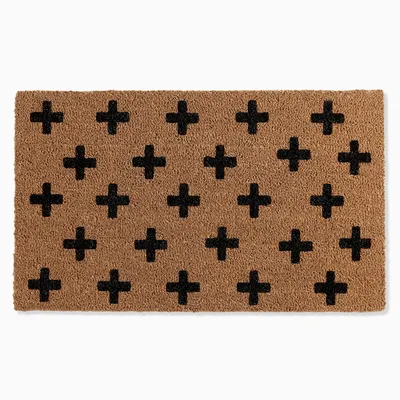 Nickel Designs Hand-Painted Doormat - Swiss Cross | West Elm