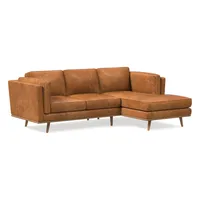 Zander Leather 2 Piece Chaise Sectional | Sofa With West Elm