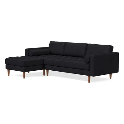 Dennes Leather 2 Piece Chaise Sectional | Sofa With West Elm