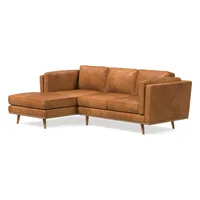 Zander Leather 2 Piece Chaise Sectional | Sofa With West Elm