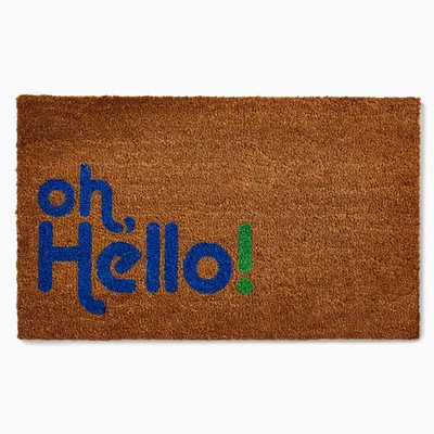 Nickel Designs Hand-Painted Doormat - Oh, Hello | West Elm