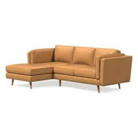 Zander Leather 2 Piece Chaise Sectional | Sofa With West Elm