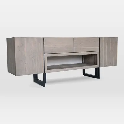 Modern Solid Wood & Iron Media Console | West Elm