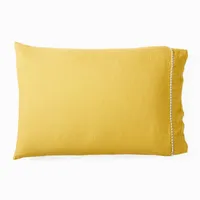European Flax Linen Pom Sheet Set & Pillowcases | West Elm