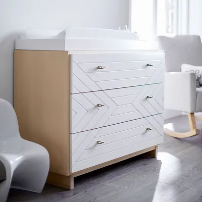 Cora 3-Drawer Changing Table (45") - Natural / White | West Elm