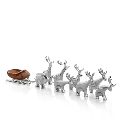Nambe 9-Piece Mini Reindeer Set | West Elm