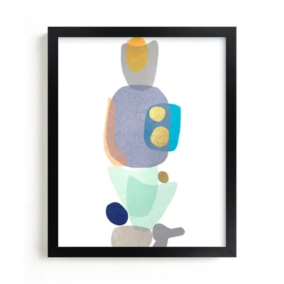 Navy Blue Gold Totem Framed Wall Art by Minted for West Elm |