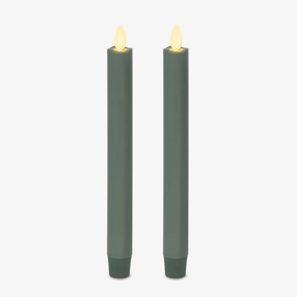 Wax-Dipped Moving Flame Taper Candles (Set of 2) | West Elm