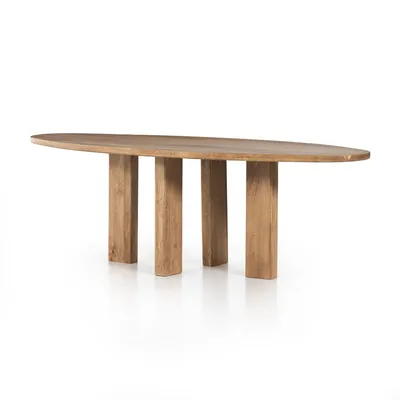 Solid Wood Post Legs Dining Table - Oval | West Elm