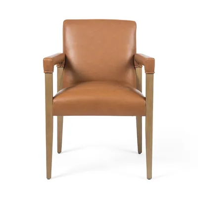 Wrapped-Arm Leather Chair | West Elm