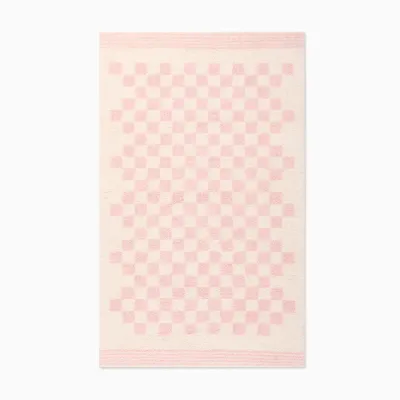 Soft Checkered Shag Washable Rug - Clearance | West Elm