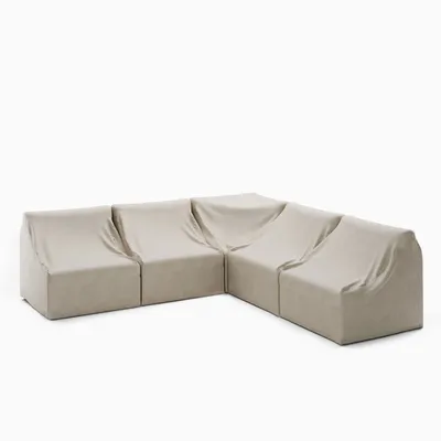 Santa Fe Slatted Outdoor Modular -Piece Sectional Protective Cover | West Elm