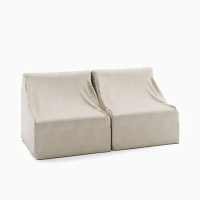 Santa Fe Slatted Outdoor 2-Piece Armless Modular Sofa Protective Cover | West Elm