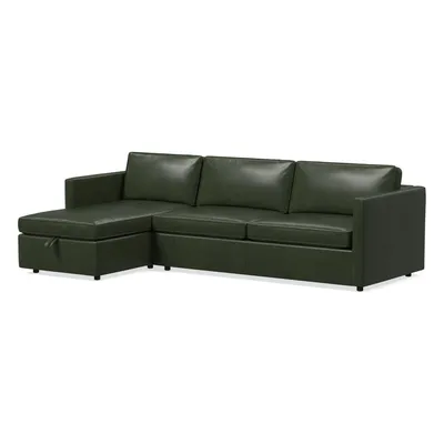 Harris Leather 2-Piece Sleeper Sectional w/ Storage Chaise (104") | West Elm