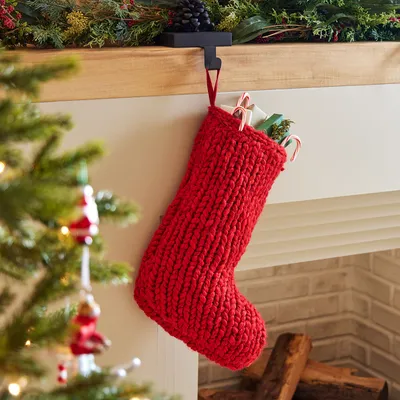 Chunky Red Knit Stocking | West Elm