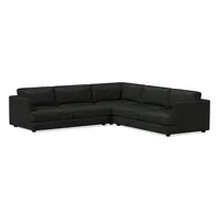 Haven Leather 3 Piece L-Shaped Sectional | Sofa With Chaise West Elm