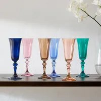 Estelle Colored Glass Regal Flute (Set of 6) | West Elm