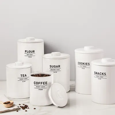 Utility Kitchen Canisters - White, Storage Solutions | West Elm