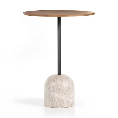 Modern Iron & Marble Round Bar Tables (32") | West Elm