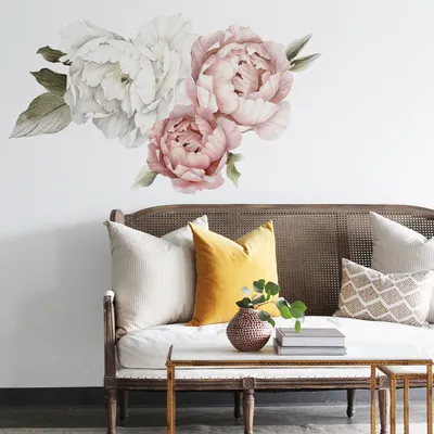Blushing Peonies Wall Covering | West Elm