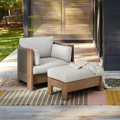 Porto Outdoor Lounge Chair & Ottoman Set | West Elm
