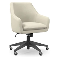 Helvetica Leather Swivel Office Chair | West Elm