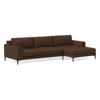 Harper Leather 2-Piece Chaise Sectional (106"–116") | West Elm