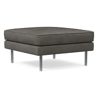 Axel Leather Ottoman | West Elm